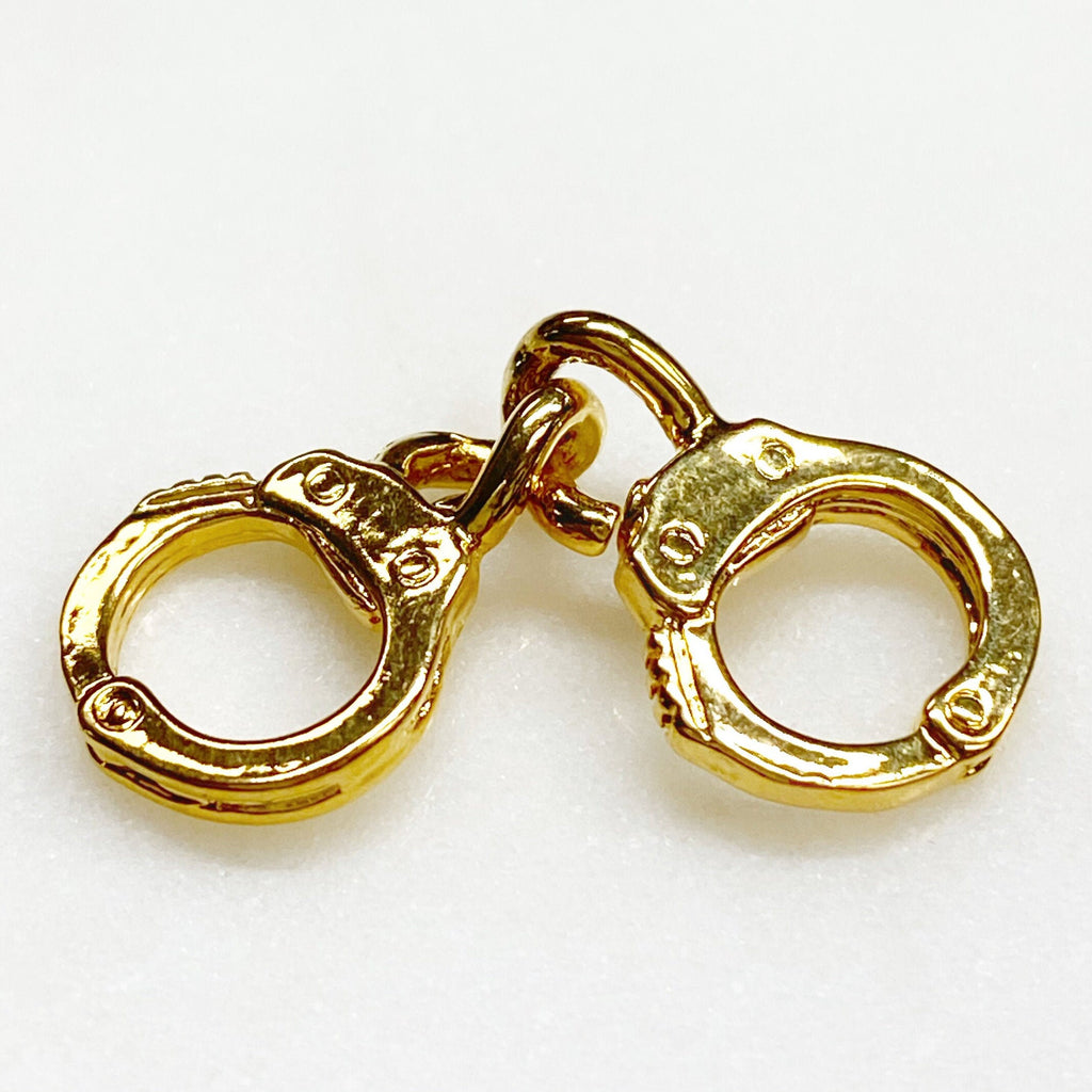 Sterling Silver or Vermeil Small or Handcuff Charm Police Sheriff Law