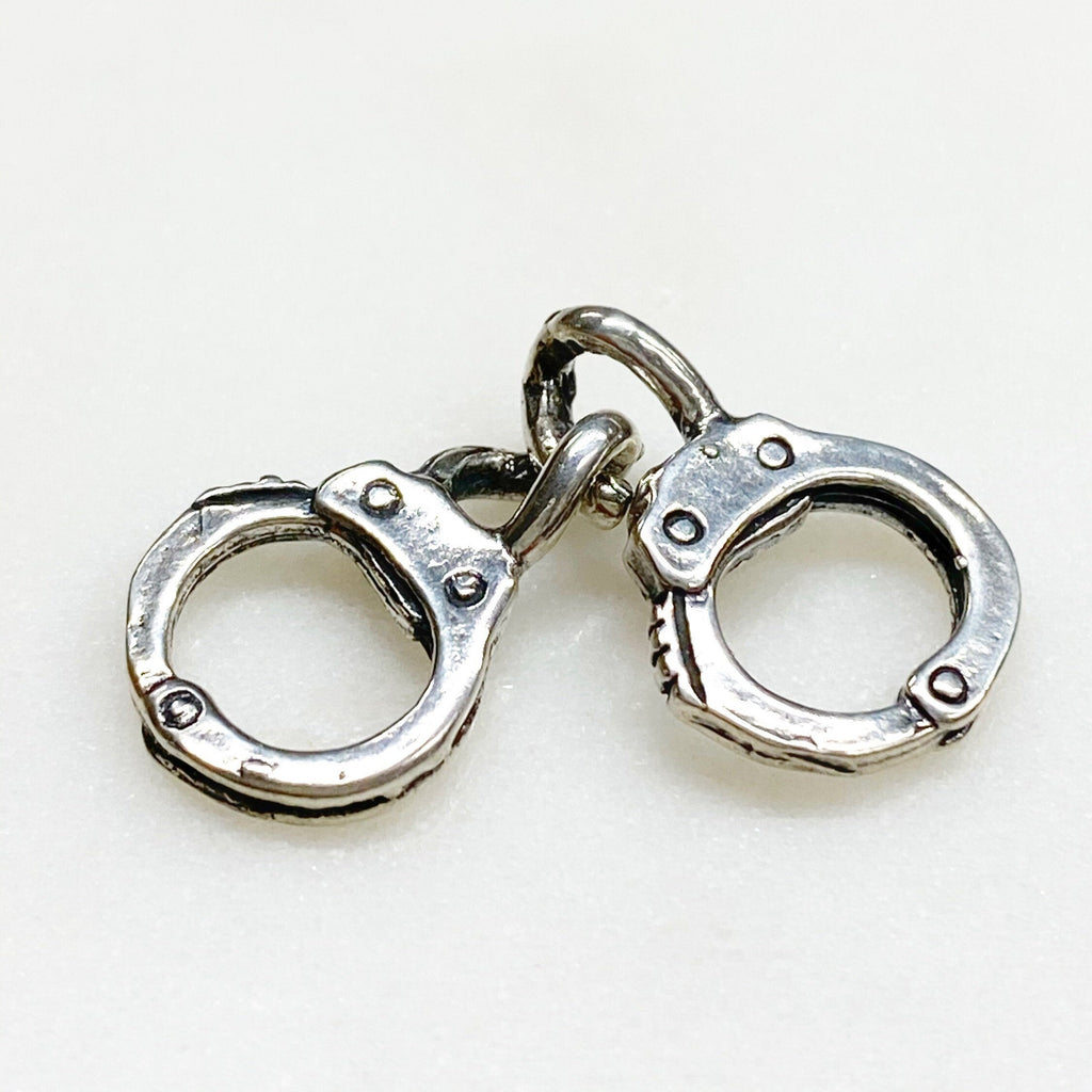 Sterling Silver or Vermeil Small or Handcuff Charm Police Sheriff Law