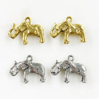 Pewter Elephant Pendant Charm Antique Gold or Antique Silver (2pc)