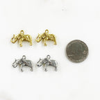 Pewter Elephant Pendant Charm Antique Gold or Antique Silver (2pc)