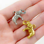 Pewter Elephant Pendant Charm Antique Gold or Antique Silver (2pc)