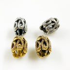 Pewter Snake Large Hole Bead Snake Bead Antique Gold (2pc)
