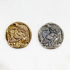 25mm Sterling Silver or Vermeil Raised Owl Coin Medallion Pendant
