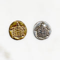 21mmx22mm Sterling Silver or Vermeil Raised Turtle Coin Medallion Pendant