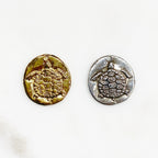 21mmx22mm Sterling Silver or Vermeil Raised Turtle Coin Medallion Pendant
