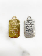 Sterling Silver or Vermeil or Long Rectangular Fairy Pendant Fantasy Stolen