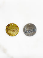 22mm Sterling Silver or Vermeil Etched or Fleur De Lis Double Sided Coin – Antique Silver