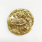 26mm Vermeil Detailed Bird Charm Bird Animal Textured Coin Charm