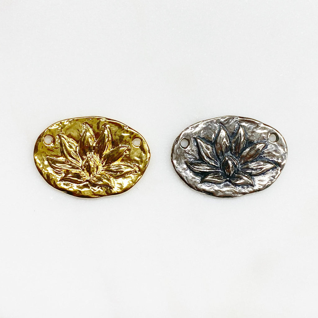 25mmx18mm Sterling Silver or Vermeil or Lotus Flower Connector Pendant Charm