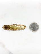 Vermeil Bar Plaque Connector Charm Gold Detailed Bar Charm Bar