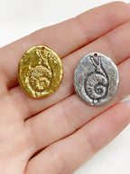 22mmx19mm Sterling Silver or Vermeil or Snail Charm Back Reads There Is Time