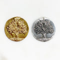 29mm Sterling Silver or Vermeil Large or Knowledge Tree Coin Charm Back Reads