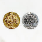 29mm Sterling Silver or Vermeil Large or Knowledge Tree Coin Charm Back Reads