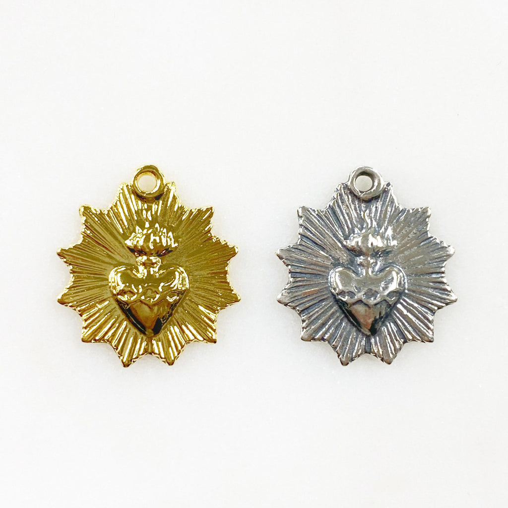 Sterling Silver or Vermeil or Catholic Sacred Heart of Jesus Rosary Prayer