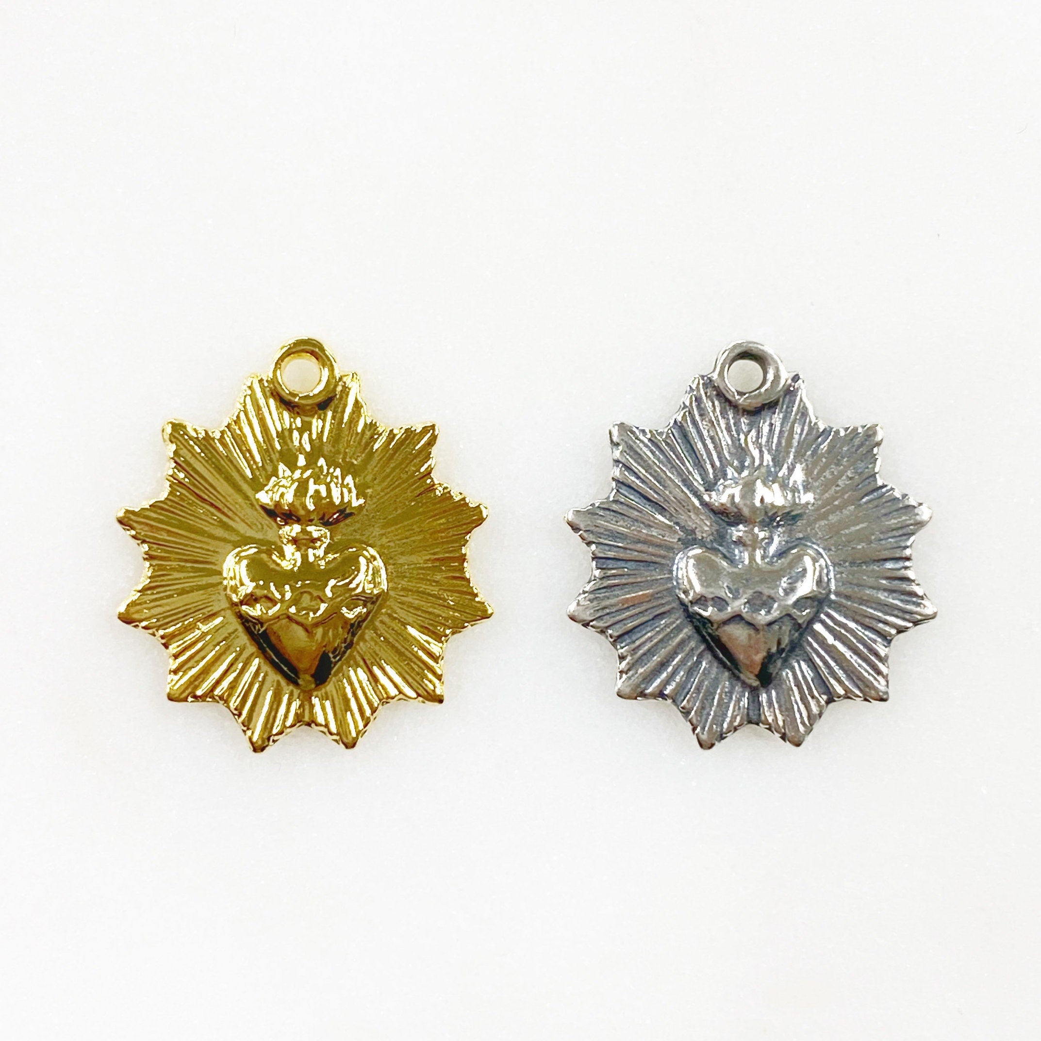 Sterling Silver or Vermeil or Catholic Sacred Heart of Jesus Rosary Prayer