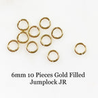 14K Gold Filled 6mm 10 Piece Jumplock Jump Rings (10pc) – Gold