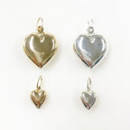 Sterling Silver or 14K Gold Filled or Pillow Heart Charm Small or Large Love