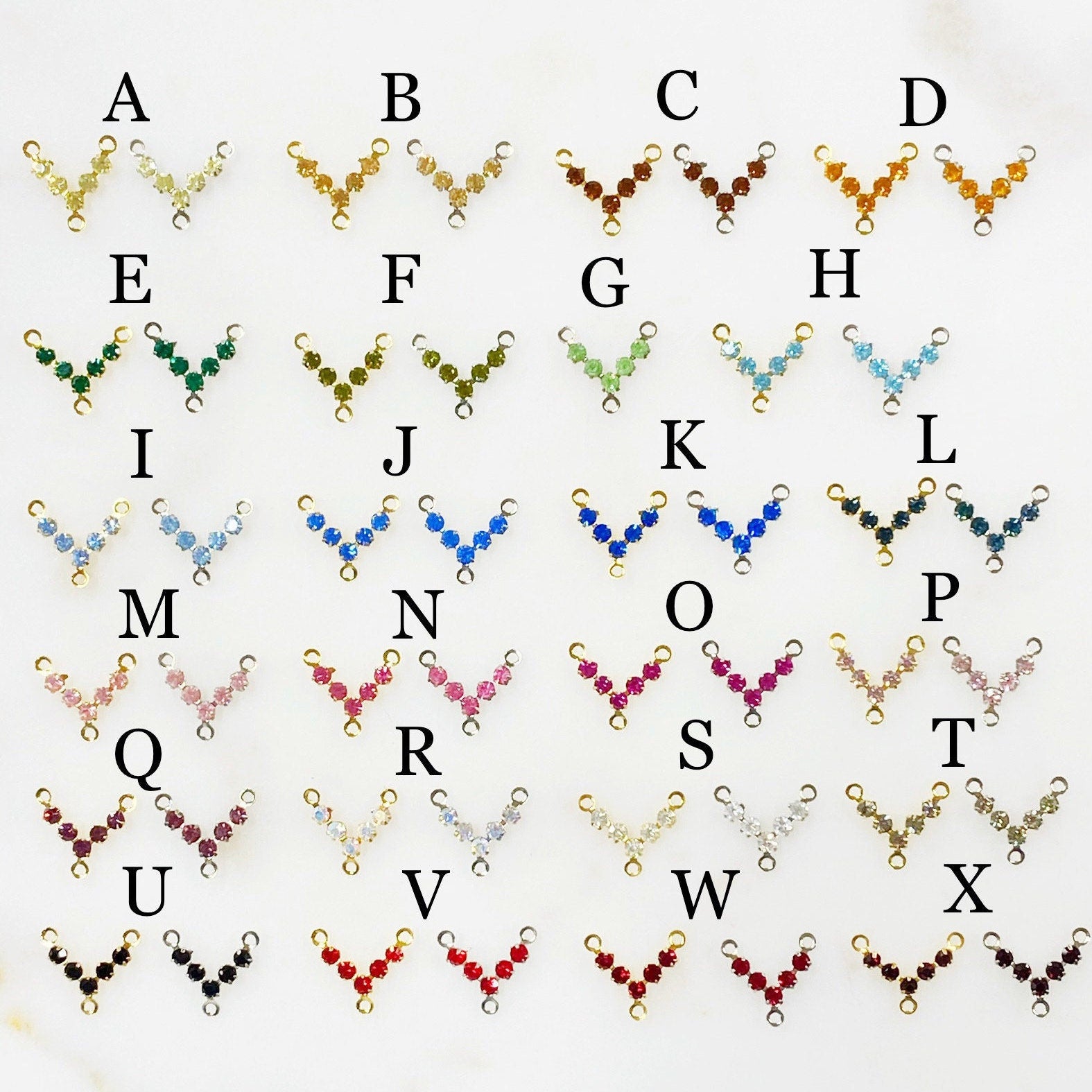 Base Metal Swarovski Crystal 3 Way Connector Charm Rosary Necklace (5pc)