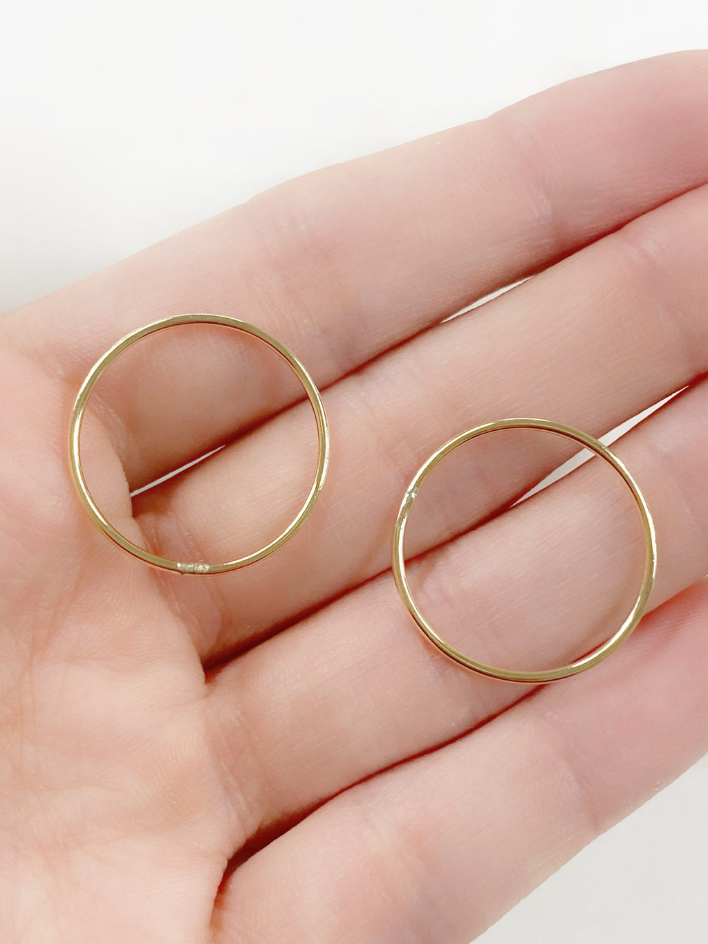 14K Gold Filled 20.5mm Smooth Connector Ring Open Circle Charm Soldered (2pc)