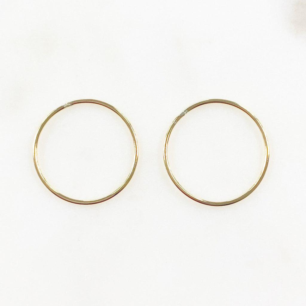 14K Gold Filled 20.5mm Smooth Connector Ring Open Circle Charm Soldered (2pc)