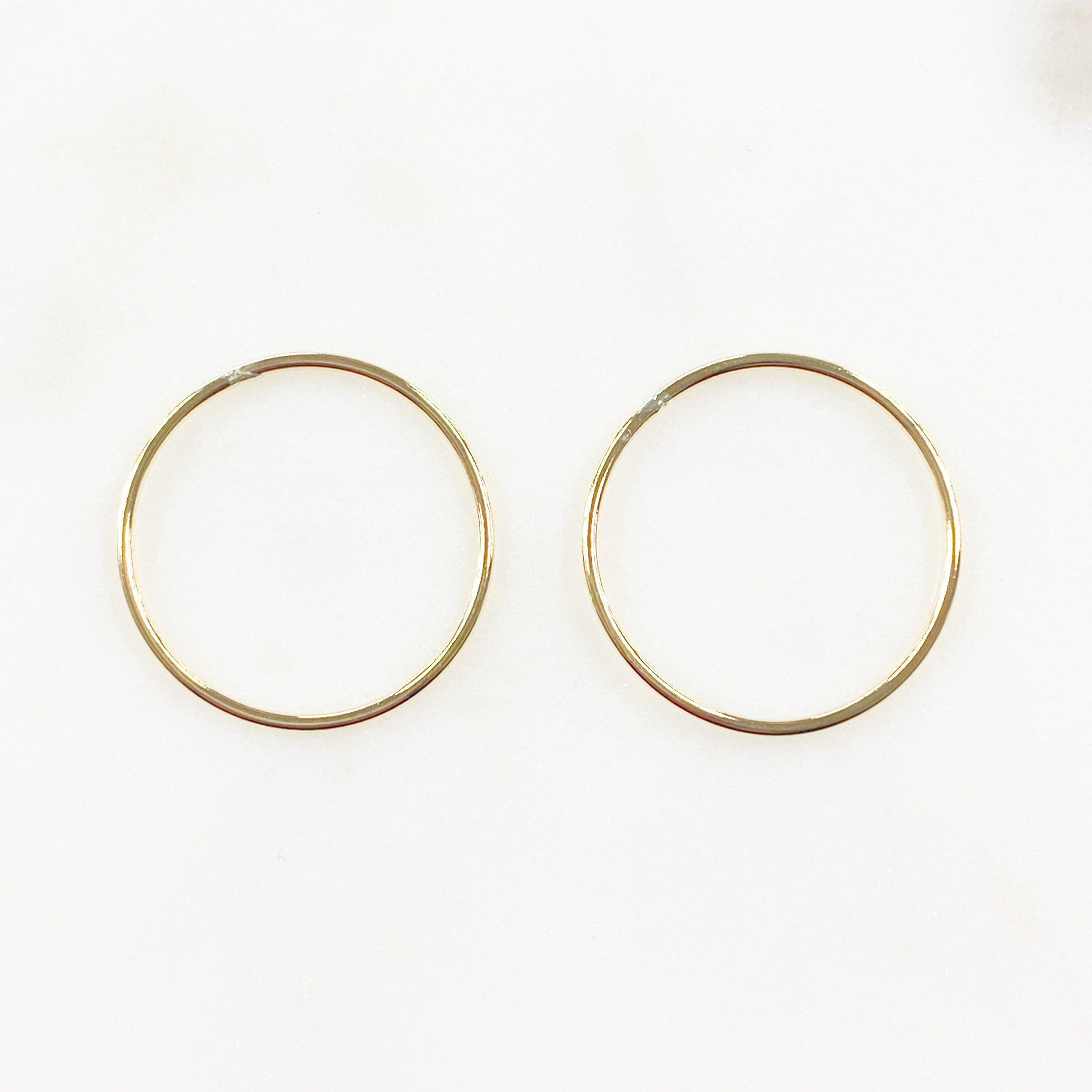 14K Gold Filled 20.5mm Smooth Connector Ring Open Circle Charm Soldered (2pc)