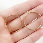 14K Gold Filled 24.5mm Smooth Connector Ring Open Circle Charm Soldered (2pc)