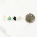 Gold Plated Gemstone Charm Natural Shape Gem Charm Organic Stone