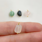 Gold Plated Gemstone Charm Natural Shape Gem Charm Organic Stone