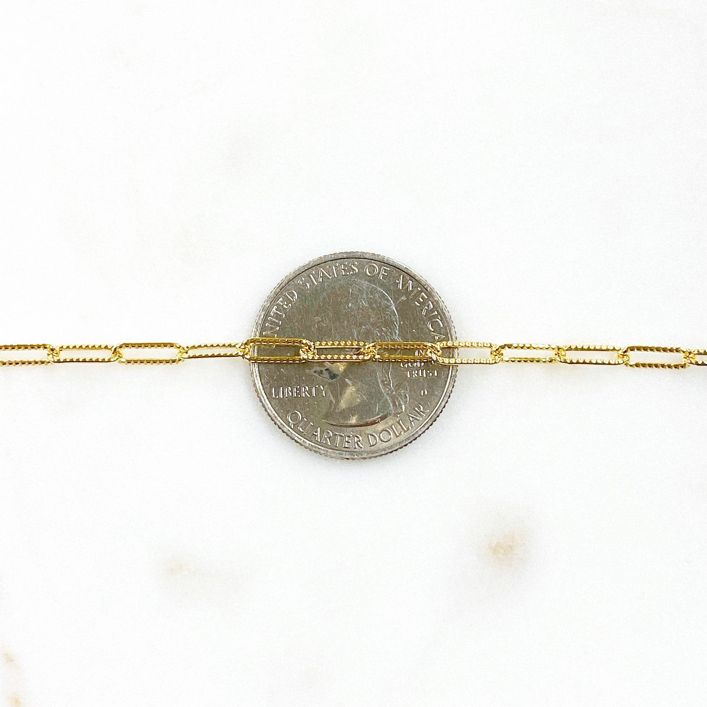 3.5mmx8mm 14K Gold Filled Textured Elongated Flat Drawn – Sold by the Foot