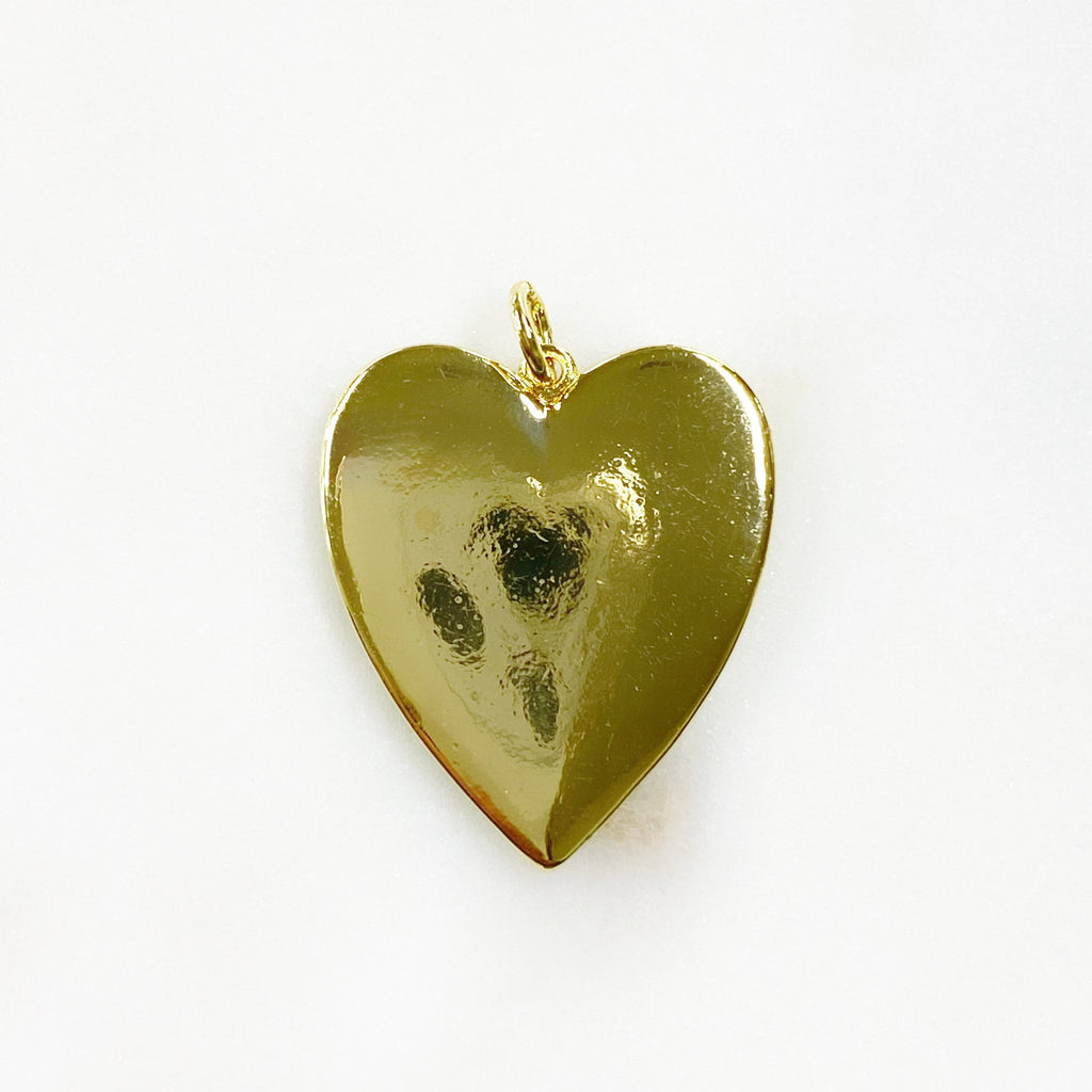 Gold Plated Large Vibrant Heart Charm Enamel Love Charm Love Heart – Gold