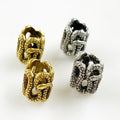 Pewter Snake Large Hole Bead Snake Bead Antique Gold (2pc)