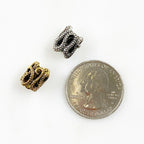 Pewter Snake Large Hole Bead Snake Bead Antique Gold (2pc)