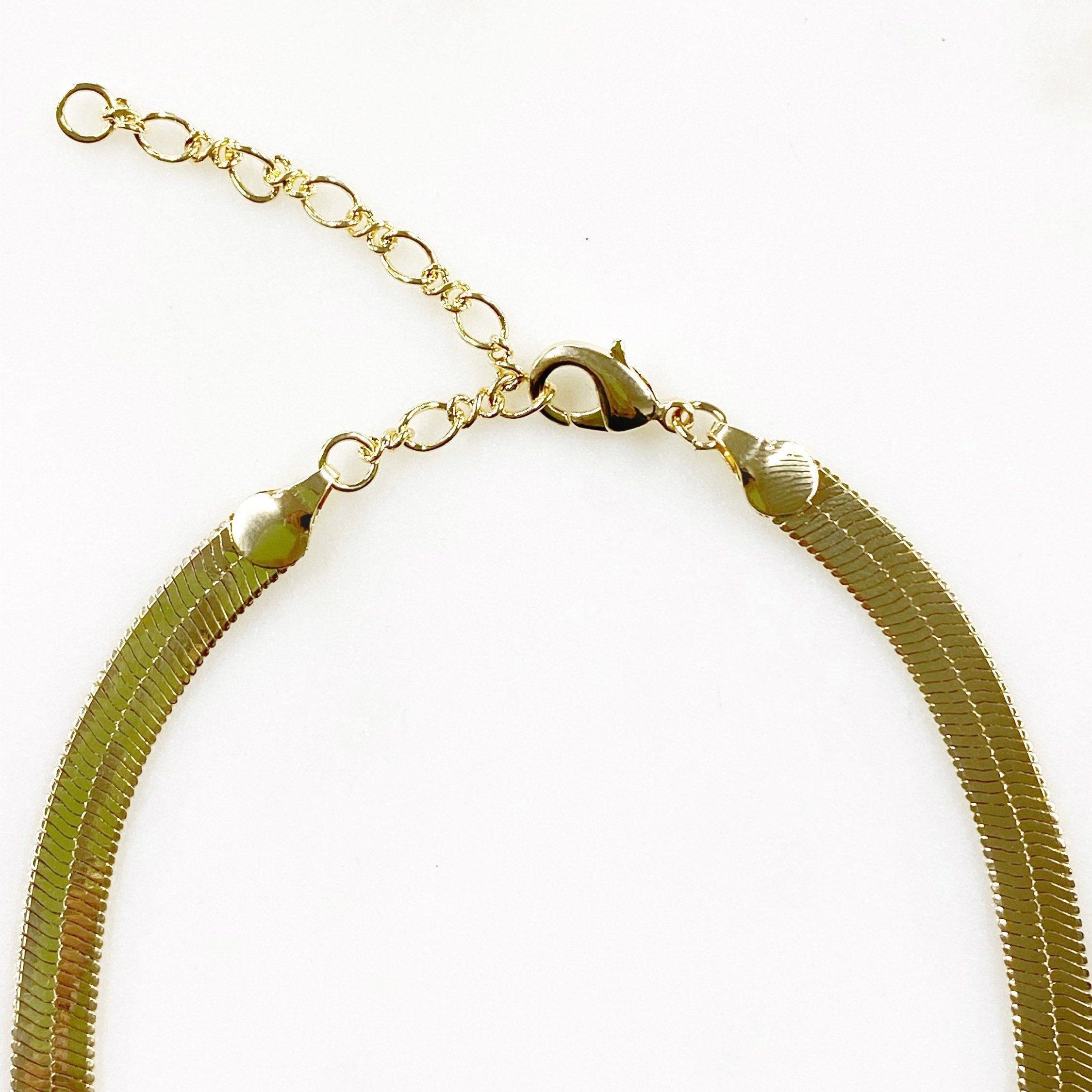 Gold Plated Herringbone Necklace 5.2mm Thickness 16 Inch Classic