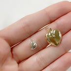 Sterling Silver or 14K Gold Filled or Pillow Heart Charm Small or Large Love