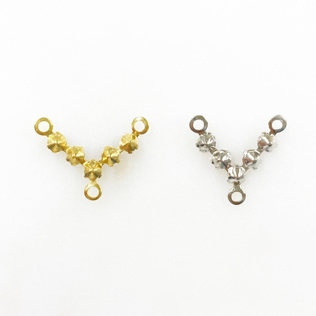 Base Metal Swarovski Crystal 3 Way Connector Charm Rosary Necklace (5pc)