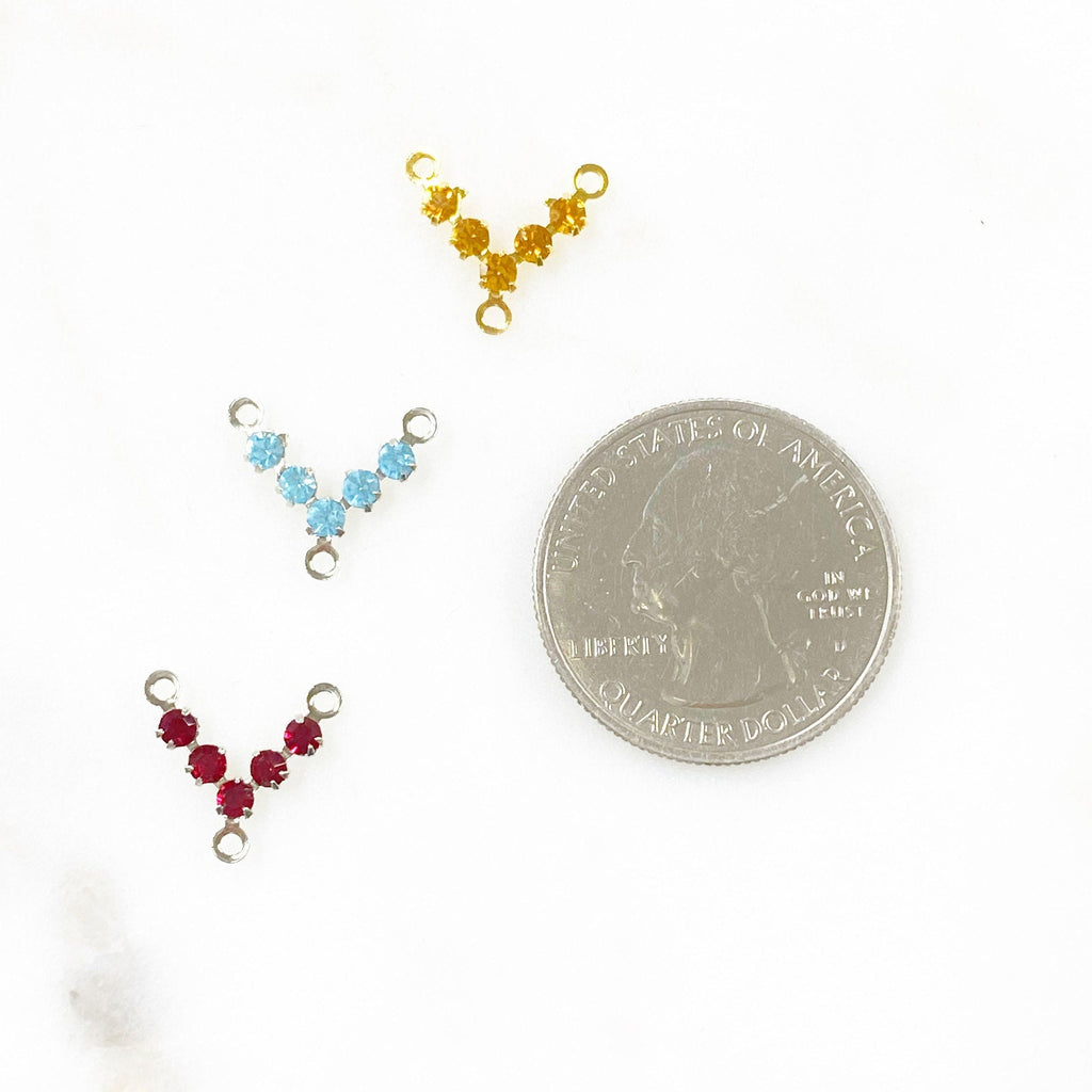 Base Metal Swarovski Crystal 3 Way Connector Charm Rosary Necklace (5pc)