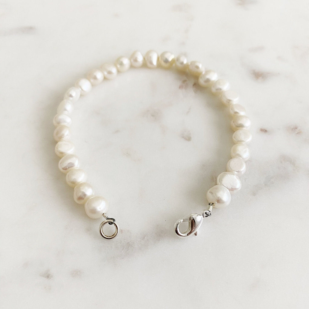 Freshwater Pearl Anklet Beaded Handmade Pearl Charm