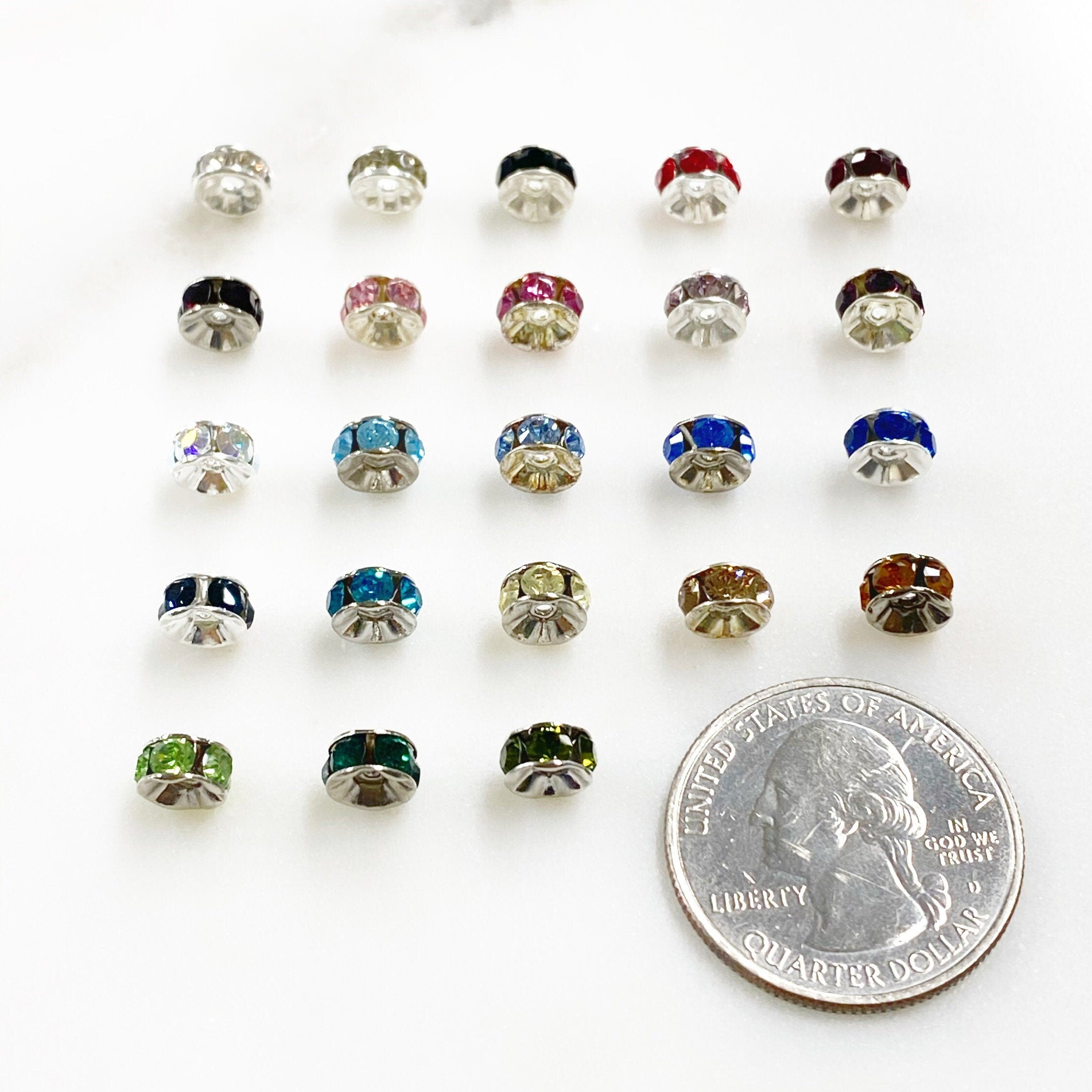 Base Metal Swarovski Crystal Rondelles 6mm Spacer Beads Authentic (10pc)