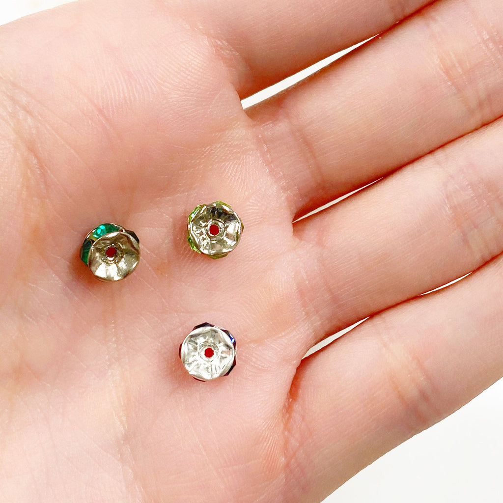 Base Metal Swarovski Crystal Rondelles 6mm Spacer Beads Authentic (10pc)
