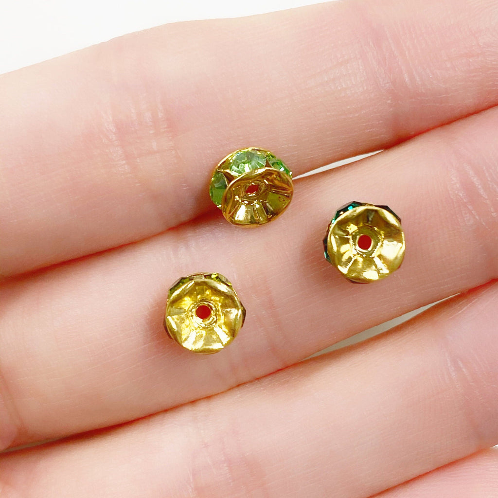 Gold Plated Swarovski Crystal Rondelles 6mm Spacer Bead Crystal (10pc)
