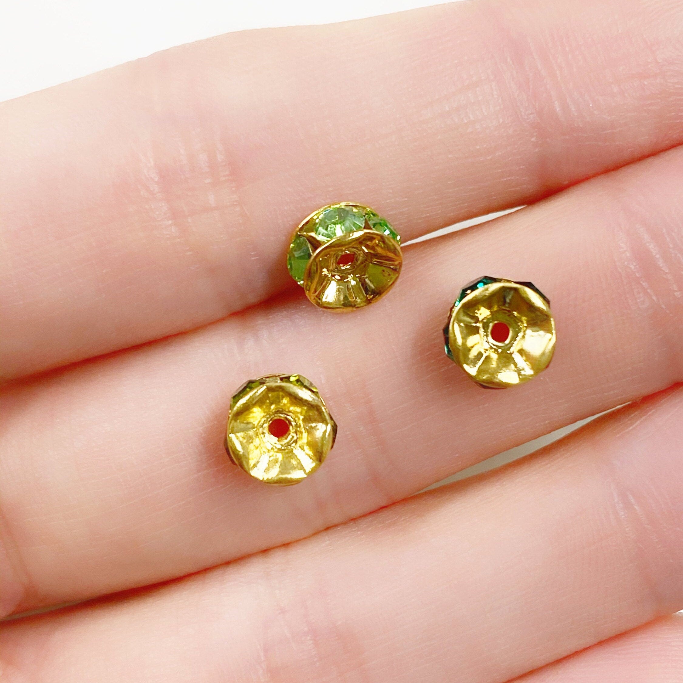 Gold Plated Swarovski Crystal Rondelles 6mm Spacer Bead Crystal (10pc)