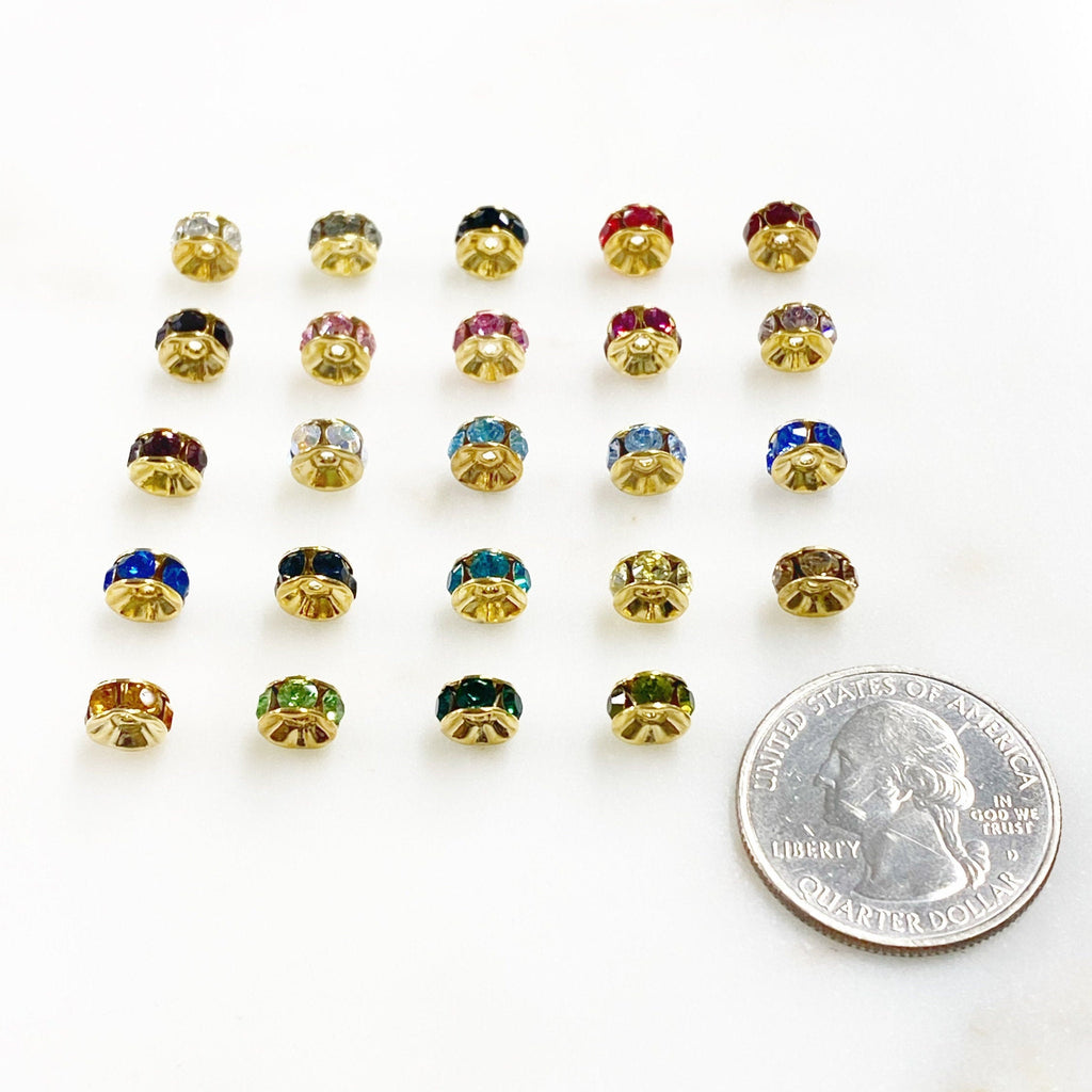 Gold Plated Swarovski Crystal Rondelles 6mm Spacer Bead Crystal (10pc)