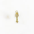 Gold Plated Arrow Charm Small Cubic Zirconia Arrow Charm