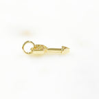 Gold Plated Arrow Charm Small Cubic Zirconia Arrow Charm