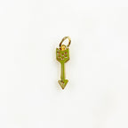Gold Plated Arrow Charm Small Cubic Zirconia Arrow Charm