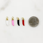 Gold Plated Enamel Curved Horn Charm Dagger Charm Charms