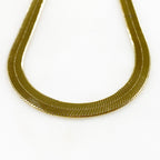 Gold Plated Herringbone Necklace 5.2mm Thickness 16 Inch Classic