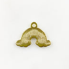 Gold Plated Rainbow Charm with Clouds Fun Colorful Gold Rainbow
