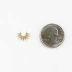 Gold Plated Small 9 Point Ray Charm Double Loop Cubic Zirconia Half