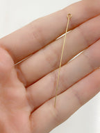Sterling Silver or 14K Gold Filled 2 Inch Eye Pin 24 Gauge (10pc)
